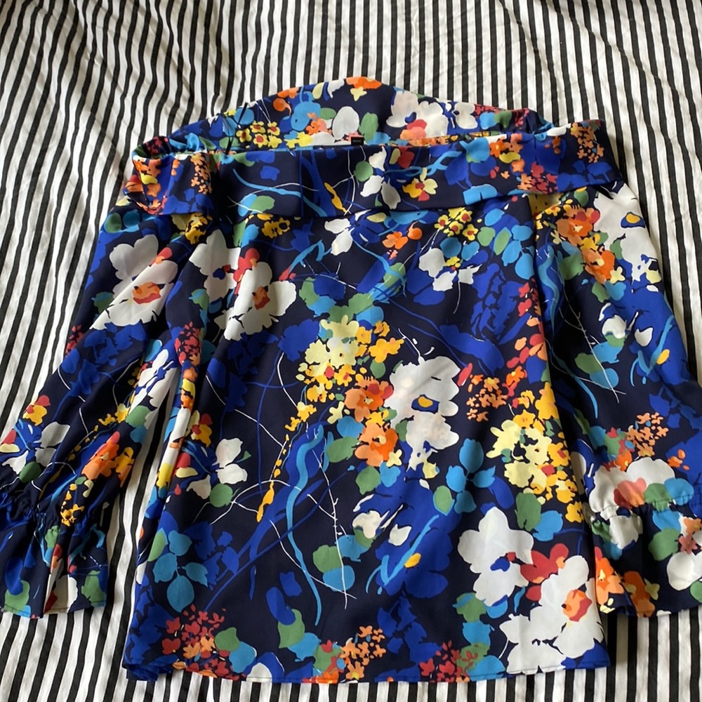 Banana republic floral off the shoulder blouse